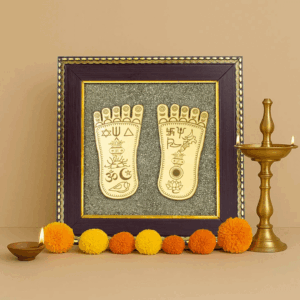 Maa Lakshmi Charan Paduka on Pyrite Dust Frame